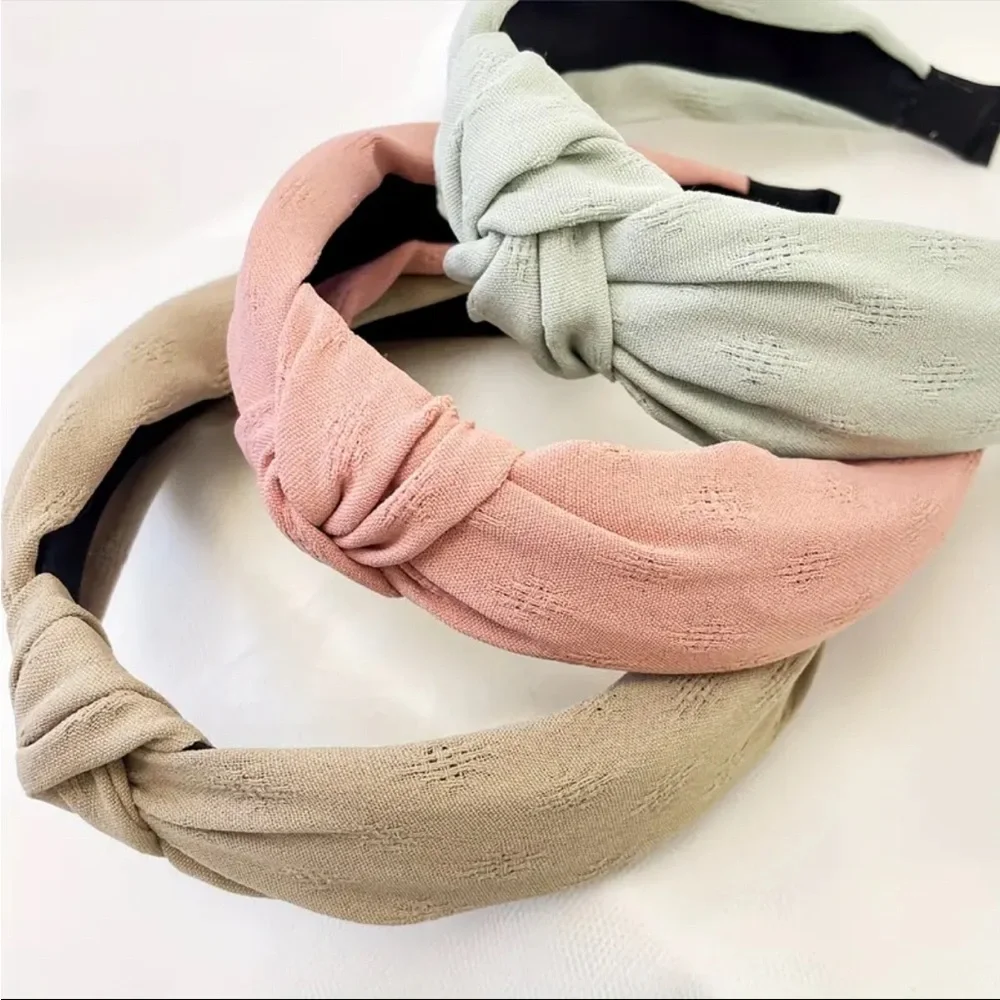 Solid Color Knotted Headband Set - 3 Pieces